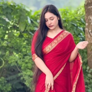 মেরুন সুই সুতা শাড়ি